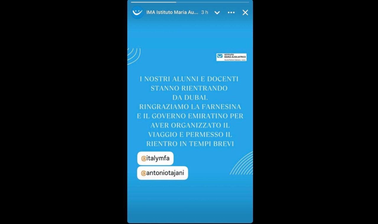 Alunni e docenti dell’Istituto Maria Ausiliatrice di Lecco tornano da Dubai