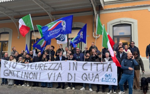 Gioventù Nazionale in piazza per chiedere maggiore sicurezza a Lecco