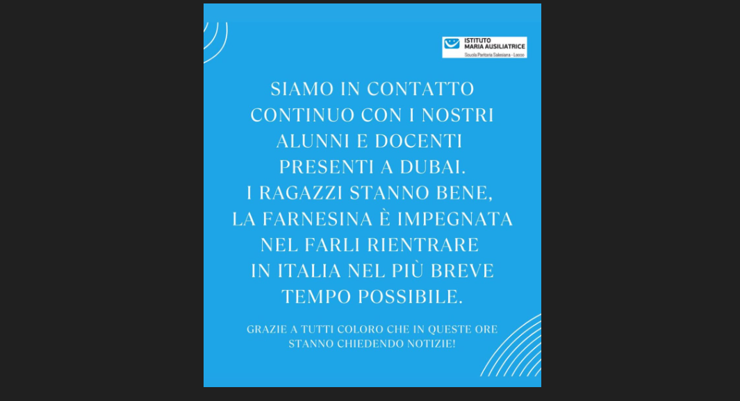 Undici studenti lecchesi tra gli italiani bloccati a Dubai per la crisi in Medio Oriente
