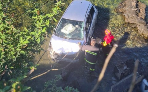Veicolo esce di strada e termina nel fiume