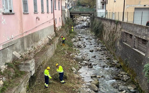 Vercurago: la Protezione Civile al lavoro sul torrente Gallavesa