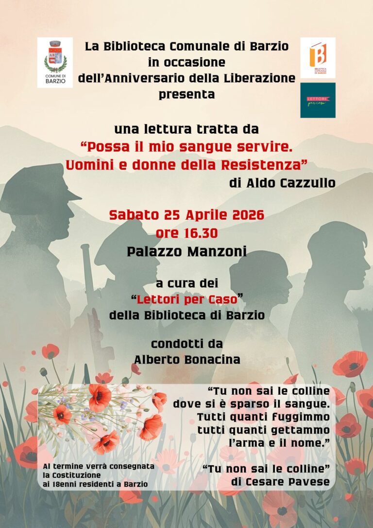 A Barzio, letture commemorative per il 25 Aprile e consegna delle Costituzioni ai 18enni