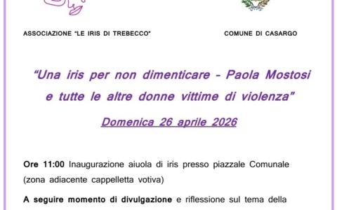 Una nuova aiuola di iris a Casargo per contrastare le violenze sulle donne