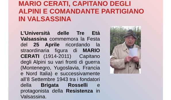 Unitre Valsassina onora Mario Cerati