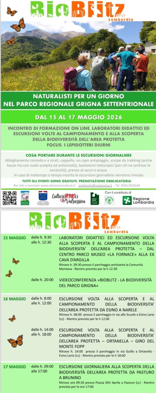 BioBlitz 2026: tre giorni di esplorazione nel Parco della Grigna Settentrionale