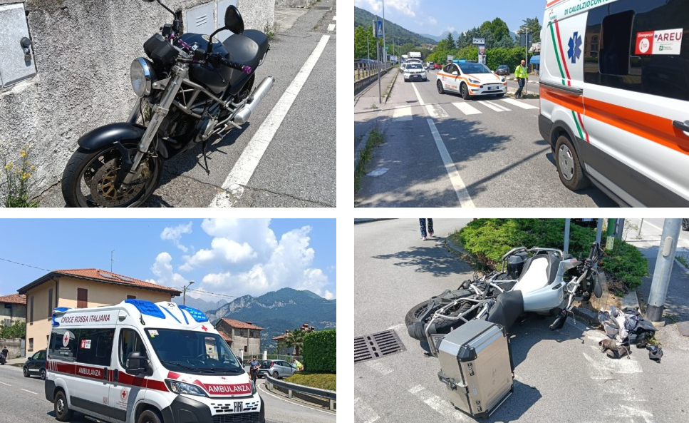 Due motociclisti feriti in due incidenti sulla Provinciale a Olginate