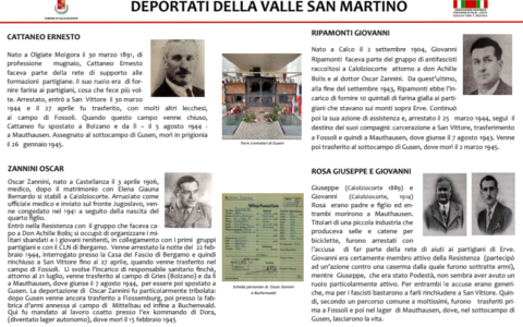 Inaugurazione di una targa per i deportati della Valle San Martino