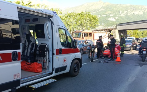 Incidente tra due motociclette al Ponte Vecchio di Lecco