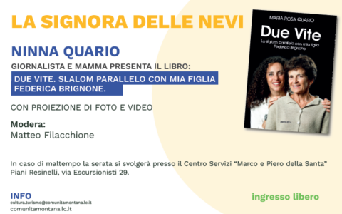Ninna Quario presenta “Due vite” ai Resinelli