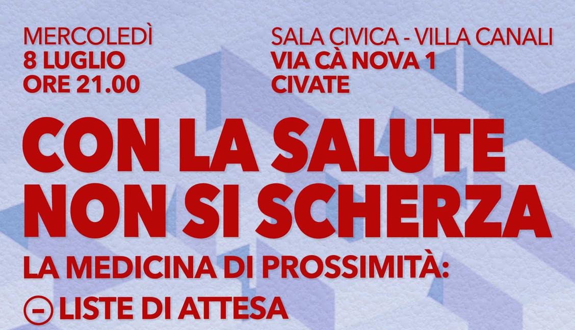 Il Pd di Civate organizza un incontro sulla salute pubblica