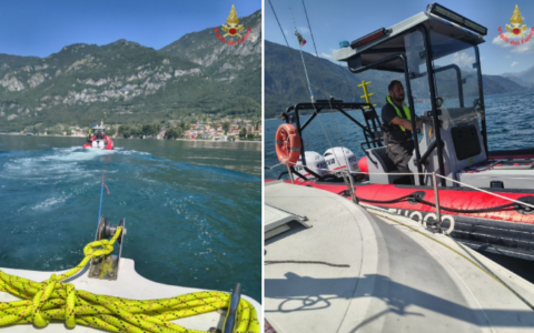 Mandello del Lario, i Vigili del Fuoco soccorrono due imbarcazioni in difficoltà